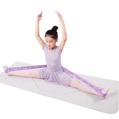 Adjustable Stretch Strap for Kids, 8-Loop Elastic Resistance Band for Children Gymnastics, Ballet Dance, Yoga, Stuff，Pilates & Flexibility Training, Home Exercise Equipment for Girls - color: Purple