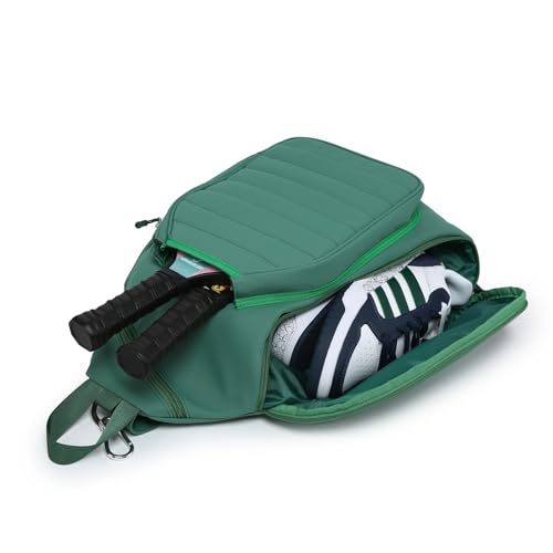 RAINBOW SMILE Sling Bag Crossbody Backpack for Pickleball Paddle Tennis Racketball Travel for Men and Women, with Ice Bag 2PS - color: Green