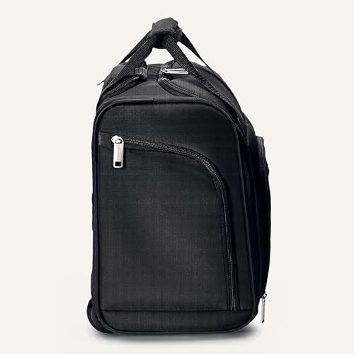 Amazon Basics Underseat Carry-On Luggage with Wheels and Handle, 14" Rolling Travel Bag, Fits Under the Seat, Black - color: Black
