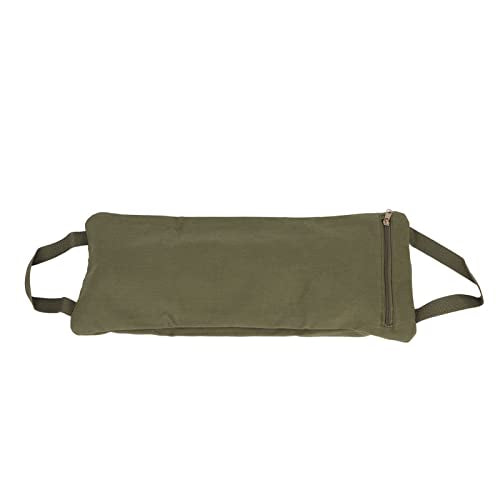 Green Yoga Sand Bag with Handle, Portable Fillable Yoga Canvas Sandbags for Yoga Weights and Training, Adjustable Weighted Sandbag for Pilates Workout, Durable Cotton Oute