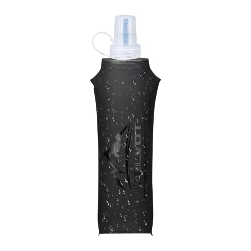 Zelvot Running Vest Soft Flask, BPA-Free 500ml Collapsible Water Bottle for Hydration Backpack, Folding Running Water Bottle for Marathon Hiking Cycling Climbing (Black, 500 ML) - color: Black, size: 16.9 Ounces