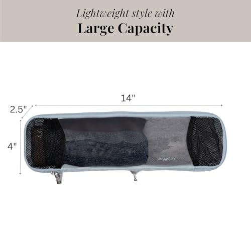 Baggallini Long Compression Cube - Lightweight Travel Accessory Compression Packing Cube for Travel - color: Pool