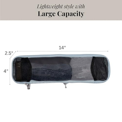 Baggallini Long Compression Cube - Lightweight Travel Accessory Compression Packing Cube for Travel - color: Pool