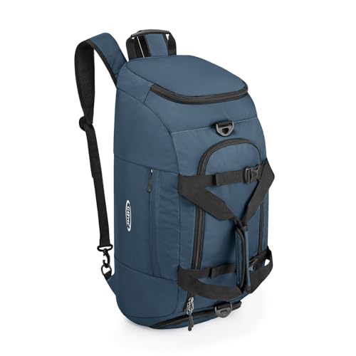 40L/70L 3-Way Duffle Bag Gym Sport Duffel Backpack Shoe Compartment | Foldable Packable,Water-resistant Nylon, Large Capacity, for Travel, Weekender, Dark Blue - color: Dark Blue