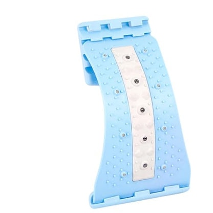 Back Stretcher Device,with Massage Points 4 Level Adjustable Curved Ergonomic | Back Cracker Board - for Home Gym Car Bedside Yoga Mat Sofa Office Chair - color: Blue