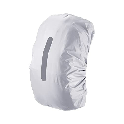 15-25L Waterproof Backpack Rain Cover, Non-Slip Backpack Cover with Vertical Reflective Strap Stay Dry for Hiking, Camping, Hunting, XS, Silver Tone