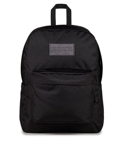 JanSport SuperBreak Plus Backpack with Padded 15-inch Laptop Sleeve and Integrated Bottle Pocket - Spacious and Durable Daypack for Work and Travel - Monochrome Black - color: Monochrome Black