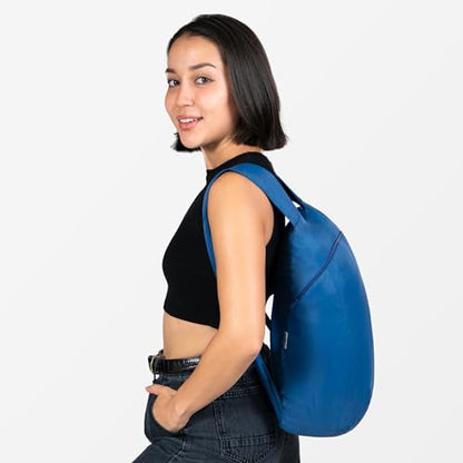 Nanobag Daypack - Ultralight 16L Foldable Travel & Hiking Backpack, Reusable, Packable, Collapsible Bag for Men & Women (Navy) - color: Navy