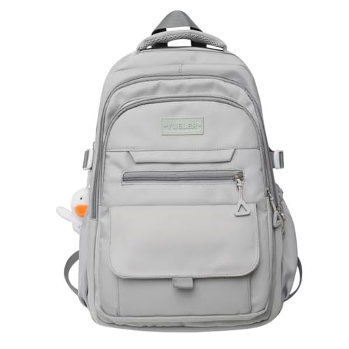 Student Backpack for Teen Girls Boys Preppy Elementary Middle School College Bookbags Cute Aesthetic Trendy Daypack (Gray) - color: Grey