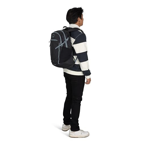 Osprey Axis Laptop Backpack – Sleek Everyday Pack with Laptop Sleeve, Water Bottle Pockets & Compression Straps - color: Black-shale Grey