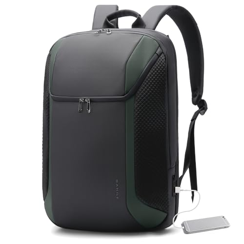 BANGE Smart Business Laptop Backpack Waterproof can fit 15.6-17.3 Inch Laptop with 3.0 USB charging port for men and women - color: Green