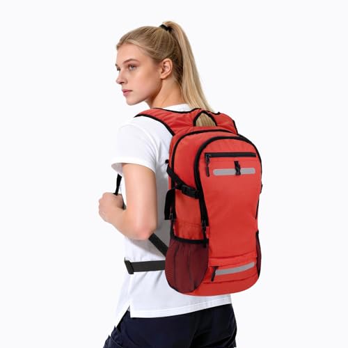 20L Hydration Backpack with 3L Water Bladder Water Backpack for Hiking Hydration Pack Insulated Daypack for Commuting Black - color: Red