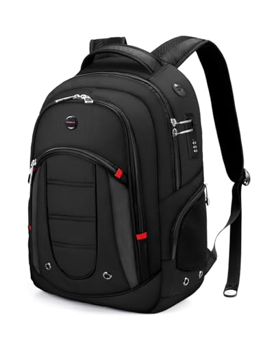 CROSSGEAR Travel Laptop Backpack, Large Computer Business Backpack Fits 17.3 Inch Laptop, Multi-pocket, Breathable Padded, Water Resistant Casual Daypacks for Men Women - size: 17.3 inch