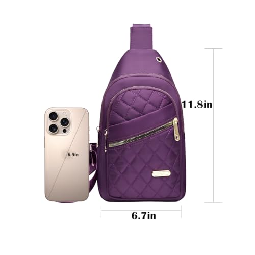 Crossbody Small Sling Backpack Sling Bag for Women Men, Chest Bag Daypack Crossbody for Travel Sport Running Hiking (Purple) - color: Purple
