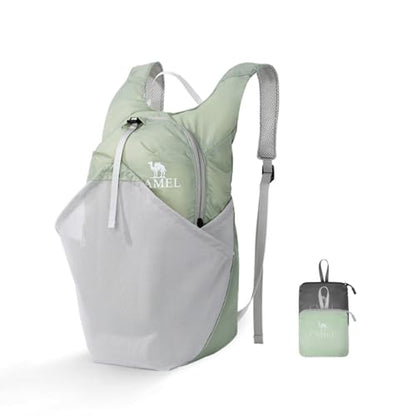 CAMEL CROWN Foldable Hiking Backpack Lightweight Travel Backpack Waterproof Small packable backpack Men's and Women's Green-15L - color: Green-15l