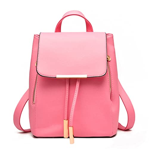 Pahajim Womens Trendy Backpack Purses PU Leather Travel Rucksack for Ladies Cute Daypacks Bags - color: Pink