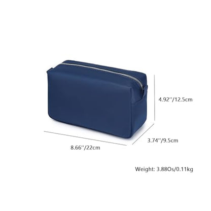 Organizer Bag Lightweight Cosmetic Bag with Ring Clasp Perfect Travel Makeup Bag for Women nylon Stand Up Design (Navy Blue/Nylon) - color: Navy Blue/Nylon