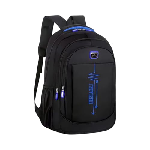 Unisex Lightweight Backpack, Multi-Pocket Daypack, Water-Resistant Travel & School Bag, Casual Everyday Rucksack (Blue) - color: Blue