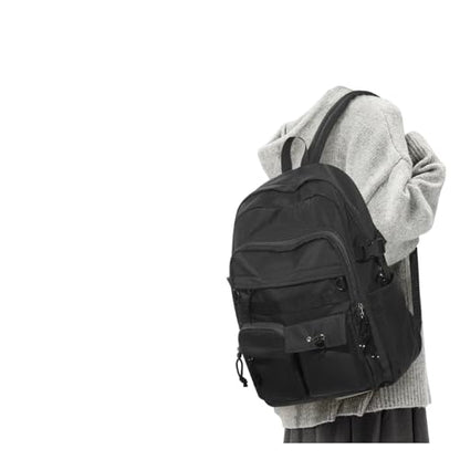 weradar Black School Backpack For Women Men,Aesthetic College Backpack With Lots of Pockets,Lightweight High School Bag For Teens Girls Boys,Cute Bookbag - color: A1-black