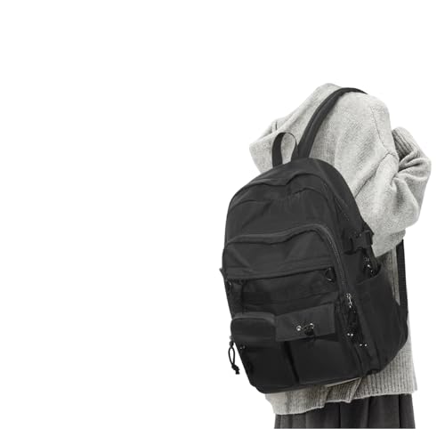 weradar Black School Backpack For Women Men,Aesthetic College Backpack With Lots of Pockets,Lightweight High School Bag For Teens Girls Boys,Cute Bookbag - color: A1-black