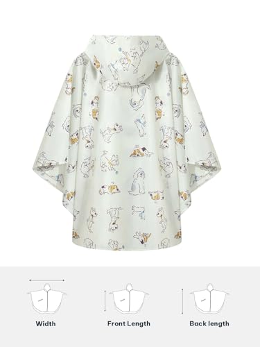 SaphiRose Lightweight Kids Rain Poncho Jacket Waterproof Outwear Rain Coat - color: Beige Puppy, size: 7-9 Years