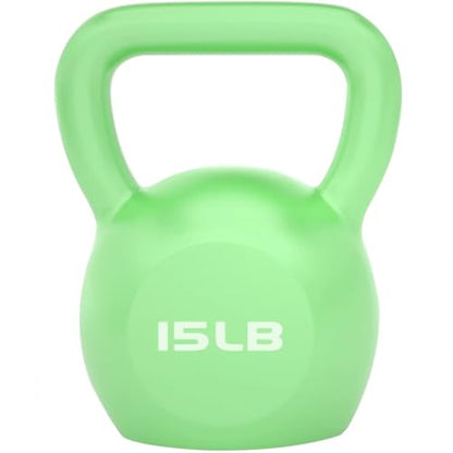 Kettlebell Weights Women's Fitness Shaping Kettle Bells, Gym Strength Training Dumbbell, Swing/Deadlift/Squat, Protect The Floor(Green-15LB) - color: Green-15lb