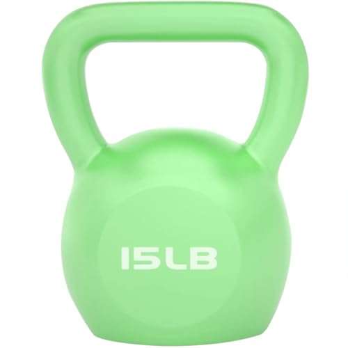 Kettlebell Weights Women's Fitness Shaping Kettle Bells, Gym Strength Training Dumbbell, Swing/Deadlift/Squat, Protect The Floor(Green-15LB) - color: Green-15lb