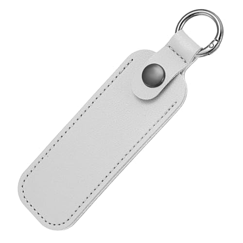 Ymapinc 1Pcs Leather USB Flash Drive Holder, PU Storage Case, Portable Carrying Pouch with Keychain for Travel - Gray - color: gray