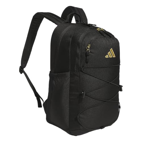 adidas Amplifier Backpack for Laptop, School and Gym, 28L, Black/Gold Metallic/Bungie, OSFA - color: Black/Gold Metallic/Bungie