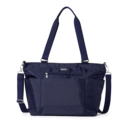 Baggallini Essential Laptop Tote - Work Tote Bag with Laptop Sleeve - Lightweight Travel Crossbody Shoulder Bag for Women - color: Cadet Navy