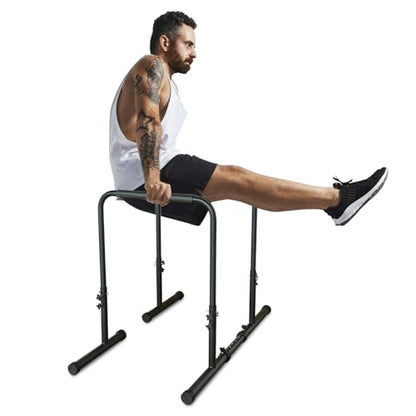 Dip Station Functional Heavy Duty Dip Stands Fitness Workout Dip bar Station Stabilizer Parallette Push Up Stand, Adjustable Dip Bar Station for Home Gym, Calisthenics & Upper Body Workout Equipment