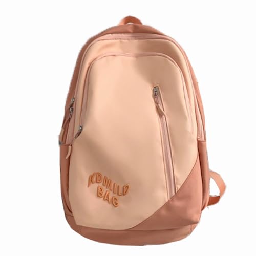 book bag Sporty Backpack With Laptop Compartment Integrated Water Bottle Pocket For Travel School waterproof(Orange) - color: Orange