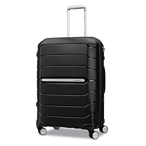 Samsonite Freeform 24-Inch Medium Luggage with Dual 360° Spinner Wheels - Checked Suitcase - TSA Lock, Airline-Approved - Durable Polypropylene Expandable Hardshell for Lightweight Travel - Black - color: Black, size: Checked-Medium Spinner