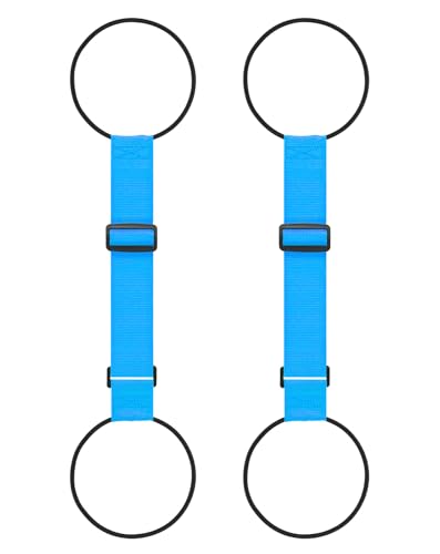 Adjustable Add A Bag Luggage Connector Straps for Suitcases, 2 Pack | Attach backpack to suitcase, thicker elastic loops, Hands-Free airport travel accessories, adjustable length from 11" to 30" - color: Blue