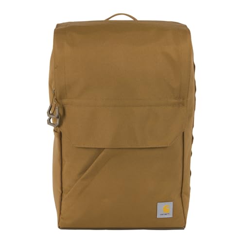 Carhartt 21L Top-Load Backpack, Durable Water Resistant Coated Canvas Base W/ 17" Laptop Sleeve, Carhartt Brown - color: Carhartt Brown
