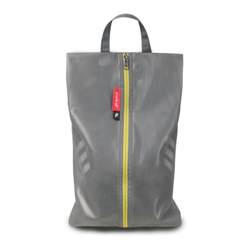 pack all Plus-Sized Shoe Bag for Travel, Water-Resistant Shoe Pouch for Gym, Odor-Resistant Soccer Cleats Bag for Sport (Grey, 1-Pack) - color: Plus-Grey, style: 1 Pack