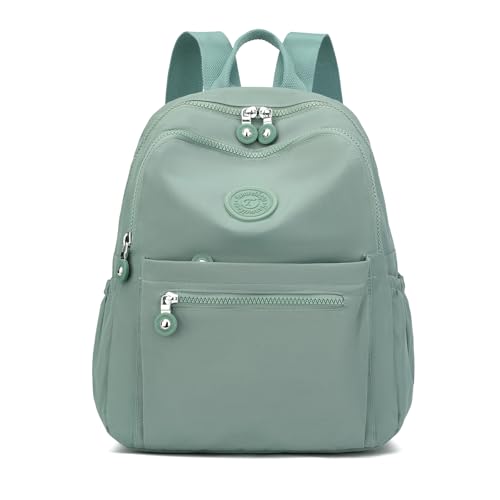 Tanweibago Mini Nylon Women Backpacks,11L Small Ladies backpacks Casual Lightweight Women Shopping Travel Daypack (Light Green) - color: Light Green