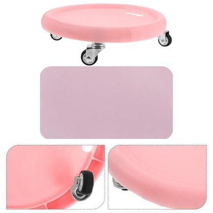 Ab Roller Wheel with Silent Smooth Rolling Core Muscle Trainer and Pink Exercise Discs for Abdominal Workout at Home, Fitness Floor Sliders for Men and Women