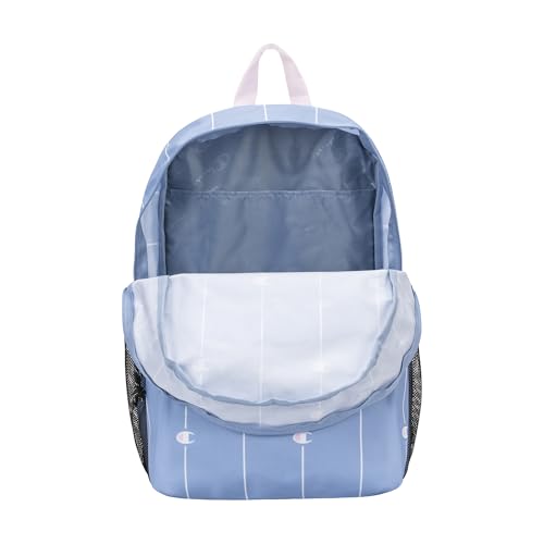 Champion Kids' Merit Backpack with Padded Straps, Water Bottle Pocket and Laptop Compartment for Daily Use, Endless Sky/White/Rose, One Size - color: Endless Sky/White/Rose