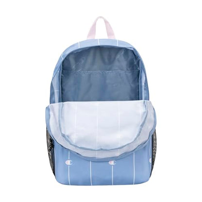 Champion Kids' Merit Backpack with Padded Straps, Water Bottle Pocket and Laptop Compartment for Daily Use, Endless Sky/White/Rose, One Size - color: Endless Sky/White/Rose