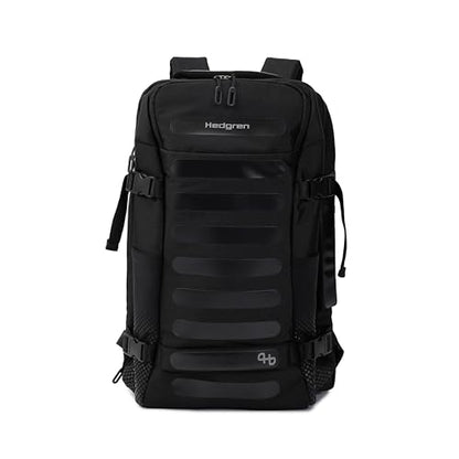 Hedgren TRIP LARGE Travel Backpack – Expandable, Water-Repellent RPET, Carry-On with RFID Protection, Laptop & Clothing Compartments, Rain Cover & Smart Sleeve - 36.2 L (Black) - color: Black