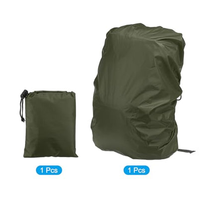 PATIKIL Waterproof Backpack Rain Cover with Anti-Slip Cross Buckle Straps & Drawstring Bag for Hiking Camping Traveling - color: Dark Green, size: Small