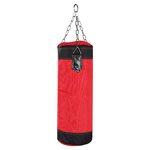 Bnineteenteam Heavy Punching Bag,Training Boxing Bag with Chain for Adults Men Women(Empty) - color: Red, size: 60 cm