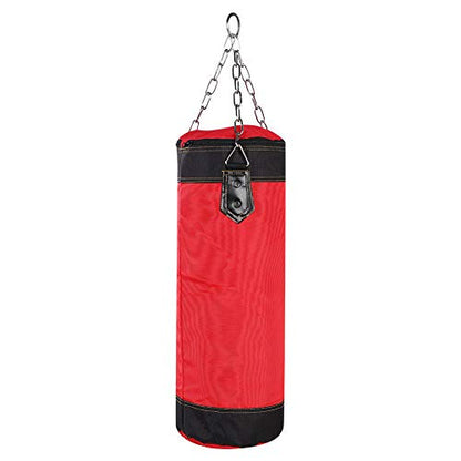 Bnineteenteam Workout Exercise Sandbags, Heavy Duty Fitness Sandbag Empty Sandbags Filler Bag Kick Punching Sand Bag Training Bag for Boxing Karate Punching(60CM-red)