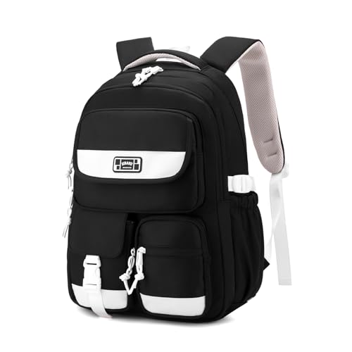 Cute Girls Backpack,Kids School Backpack for Girls Boys,Elementary Middle School Bags Lightweight Bookbag for Teens - color: Black