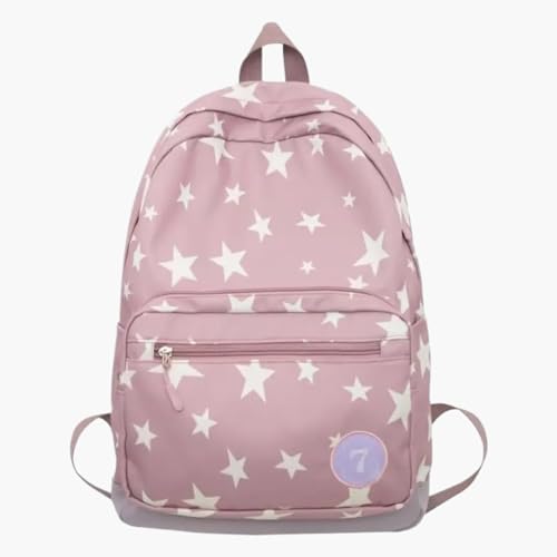 Large Travel Backpack for Women Durable Nylon Hiking Backpack Laptop Bookbag Daypack (Pink) - color: Pink