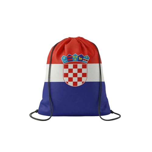 TREBIN 2026 Soccer Cup Drawstring Backpack, Soccer Gym Bag in National Flag Colors, Sports Bag Sackpack Cinch Bag (Croatia Fan) - color: Croatia Fan