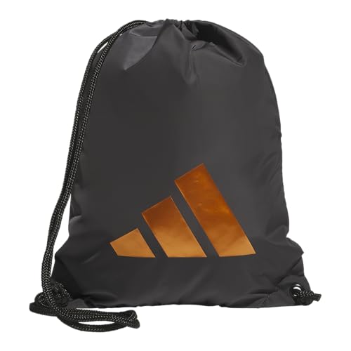 adidas Ready Sackpack – Drawstring Backpack Gym Bag, 13L - color: Carbon Grey/Thermal Gold Metallic