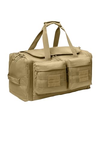 Tactical Gear bag Heavy Duty Duffel Gym bag/Tactical Backpack Custom Embroidered with your own text (Coyote Brown - Duffel Bag) - color: Coyote Brown - Duffel Bag