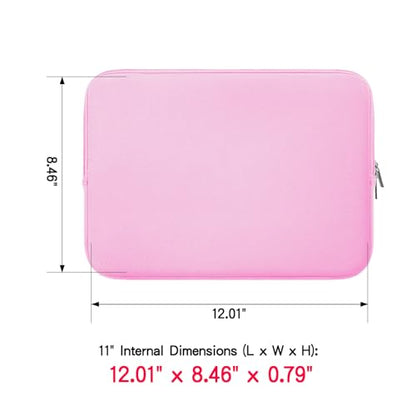 RAINYEAR 11-11.6 Inch Laptop Sleeve Protective Case Soft Carrying Cover Compatible with MacBook Neo A18 11.6" MacBook Air for 11" Notebook Tablet Chromebook (Pink) - color: Pink, size: 11"-11.6"